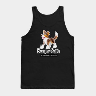 CartoonClub Border Collie - Brown Merle Tricolor Tank Top